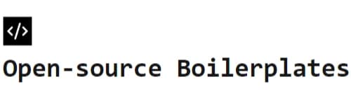 Open-source Boilerplates